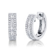 0.34Ct 14K White Gold Diamond Baguette Huggie Earring