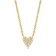 0.05Ct 14K Yellow Gold Diamond Pave Heart Necklace
