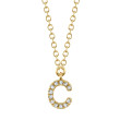14K Yellow Gold Diamond Initial 