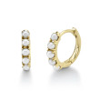 14K Yellow Gold Cultured Pearl Huggie Earring