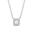 0.05Ct 14K White Gold Diamond Baguette Necklace