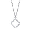 14K White Gold Clover Shaped Pendant