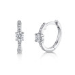 14K White Gold Diamond Huggie Earring