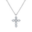 14K White Gold Diamond Cross Necklace .50Ct G/H, Vs-Si