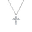14K White Gold Diamond Cross Necklace .25Ct G/H, Vs-Si