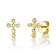 0.07Ct Diamond Bezel Cross Stud Earring