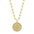 Shy Creation Diamond Compass Paperclip Necklace