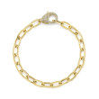 14K Yellow Gold Diamond Paperclip Link Bracelet