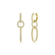 14K Yellow Gold Diamond Oval Drop Earring