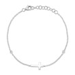14K White Gold Cross Bracelet