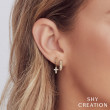 0.04Ct 14K Yellow Gold Diamond Cross Huggie Earring