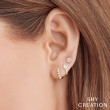 14K Yellow Gold Cultured Pearl Huggie Earring
