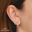 0.09Ct Diamond Ribbed Huggie Earring