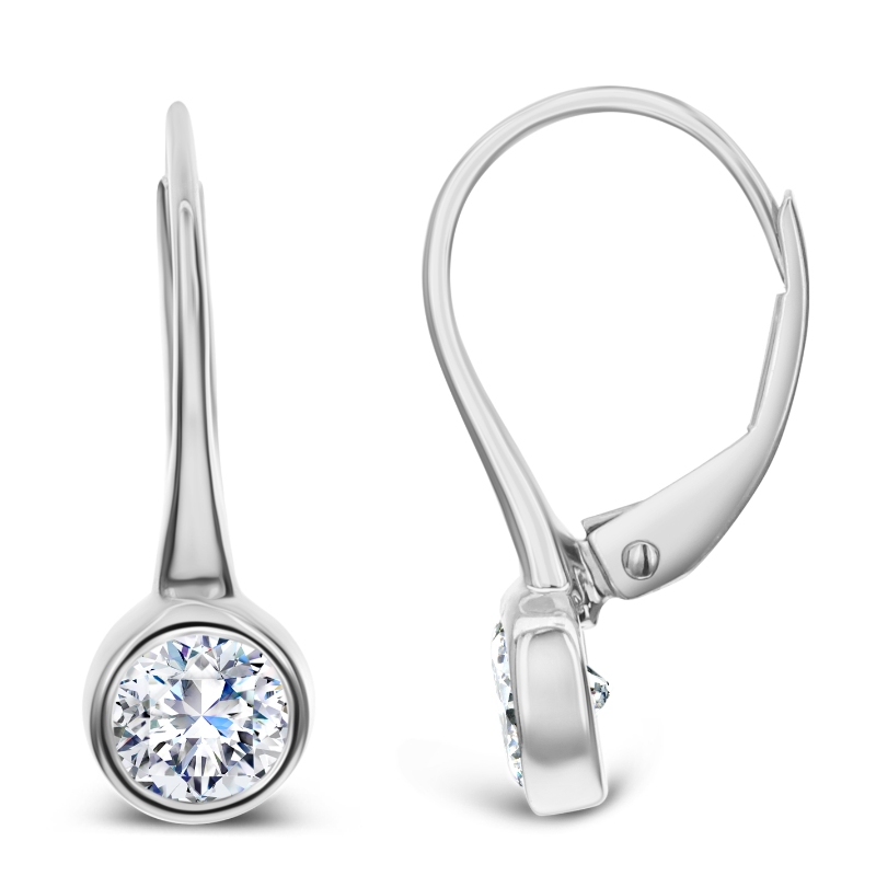 18K White Gold 2=.80 Gsi1 Diamond Bezel Er Lvbk