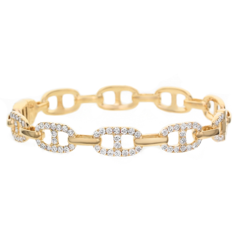 18K Yellow Gold 2Ctw Link Bracelet 76D