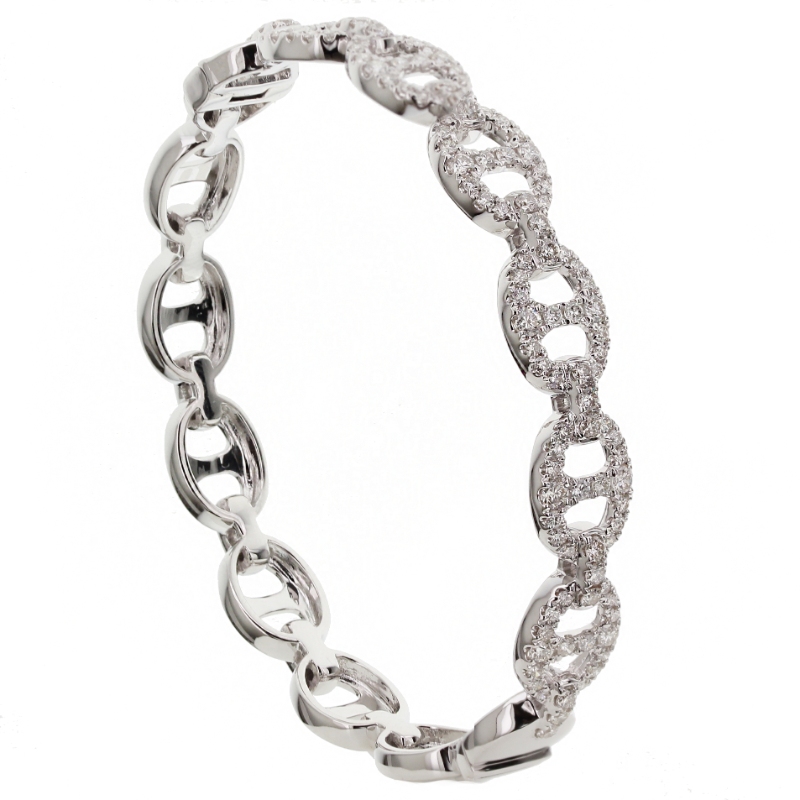 18K White Gold 2.25D Hrse Bit Bracelet 117D 27Gr