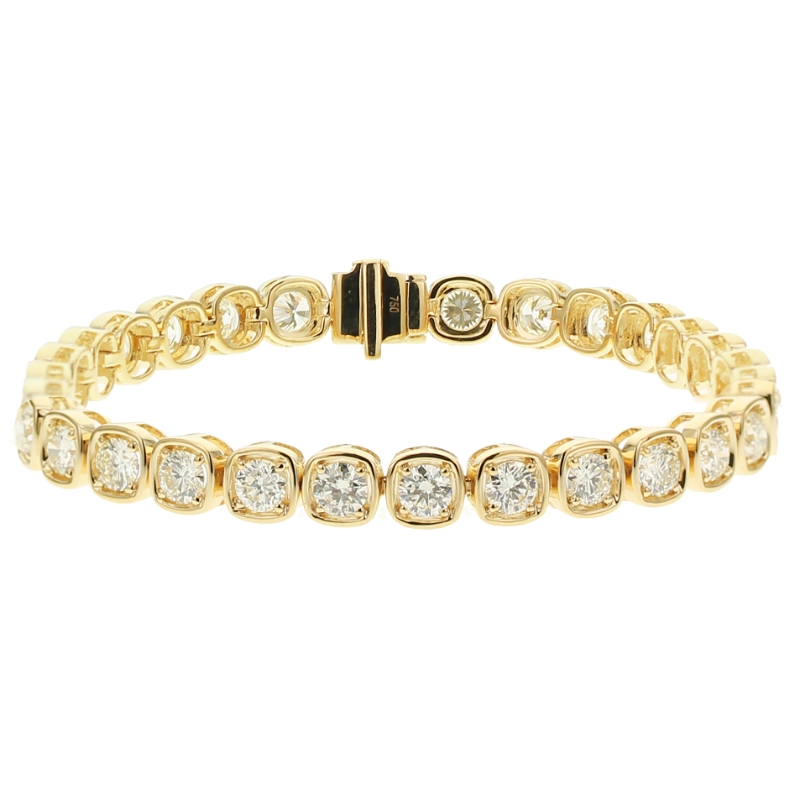 18K Yellow Gold 34=5.10 H Vs2 Diamond Bracelet 34Rbc Bezel