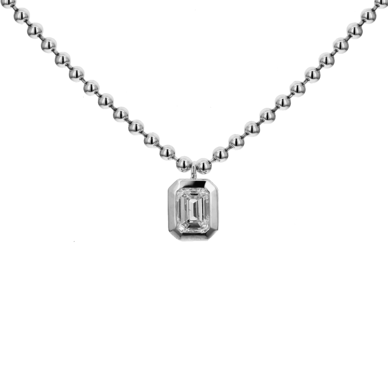 18K White Gold .72Ec I Vs2 Bead Nk 16