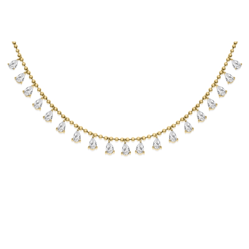 18K Yellow Gold 19Ps=5Ct Hi Vsi1 Neck 18"  1/4