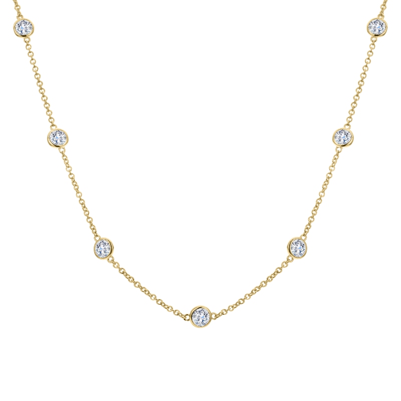 18K Yellow Gold 7=1.50 Hi Vsi1 Dby Nk 17.5"