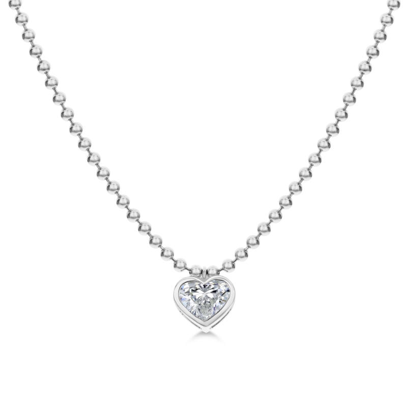 18K White Gold .75Ct Hs Hsi+ Bead Nk 18"