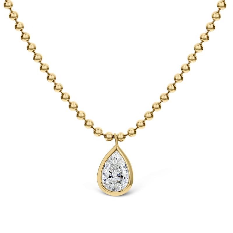 18K Yellow Gold .93Ct Ps K Si1 Bez Nk 16"