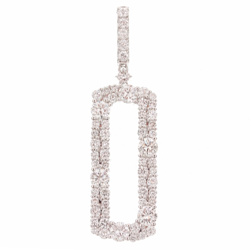18K White Gold 2Ctw Dia G Vsi1 Rect Pend 60D