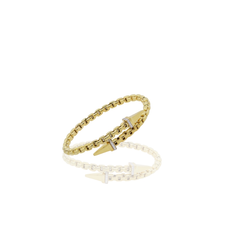 14K Yellow Gold .20D Pyramid Tip Bracelet