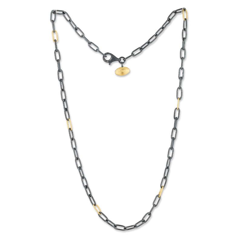 22K Sterling Silver Oxid 18" Chain Adj Clipski