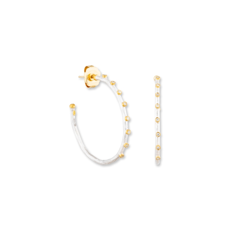 24K Sterling Silver .30D Hoop Earrings