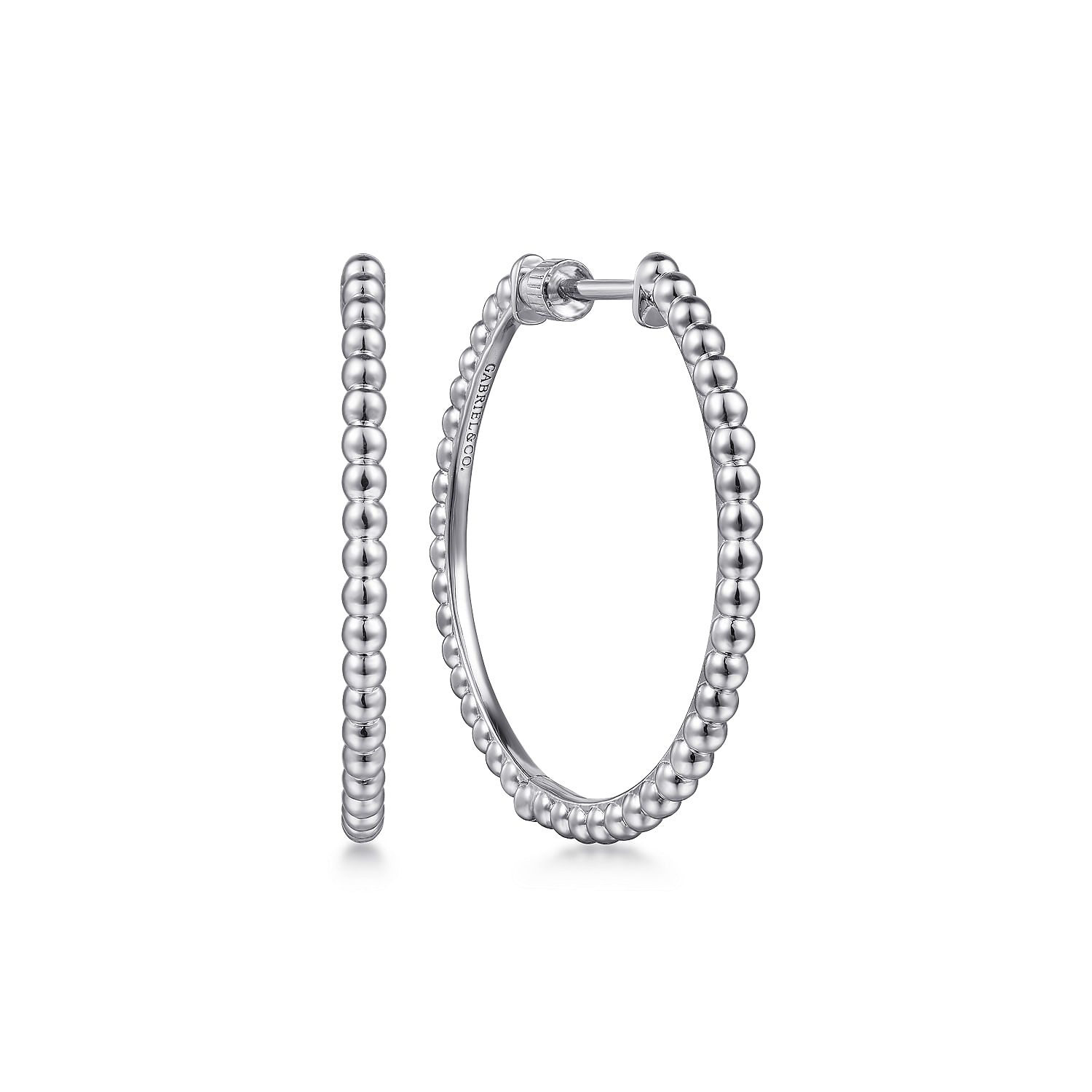 925 Sterling Silver Bujukan 30mm Classic Hoop Earrings