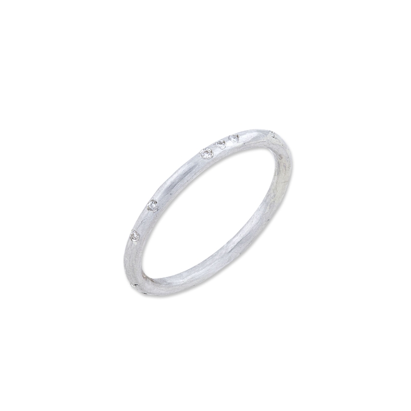 Sterling Silver .11D Hammered Band