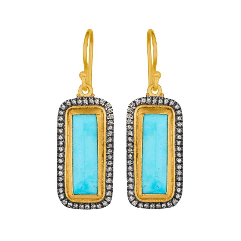 24K Oxi Sterling Silver .67D 7.10Tq Earrings