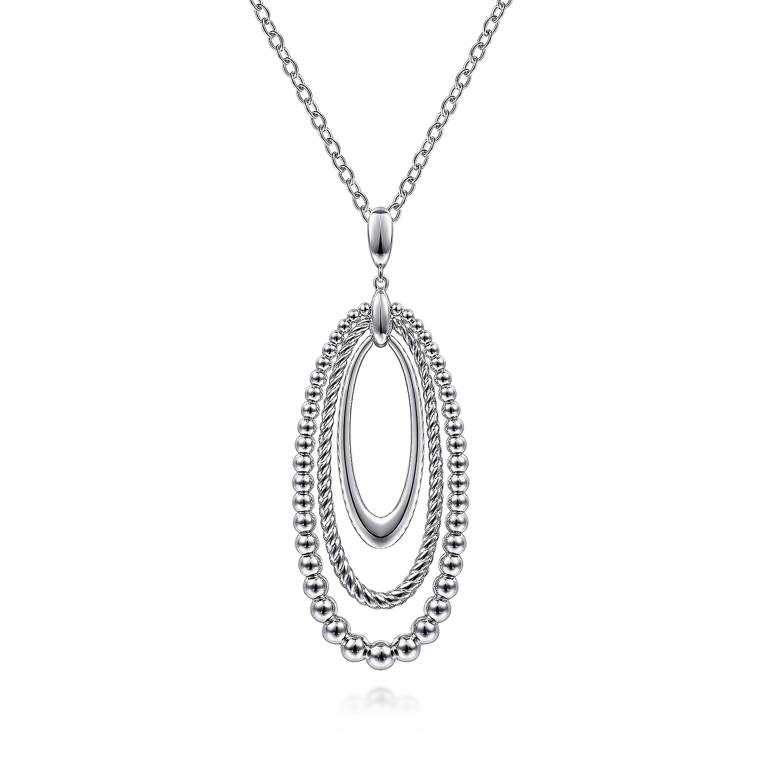 925 Sterling Silver Bujukan and Rope Circle Pendant Necklace