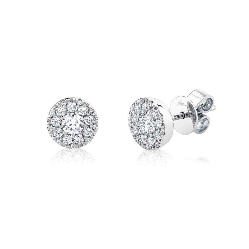 0.47Ct-Ctr(Round) 0.53Ct-Side Diamond Cluster Earring