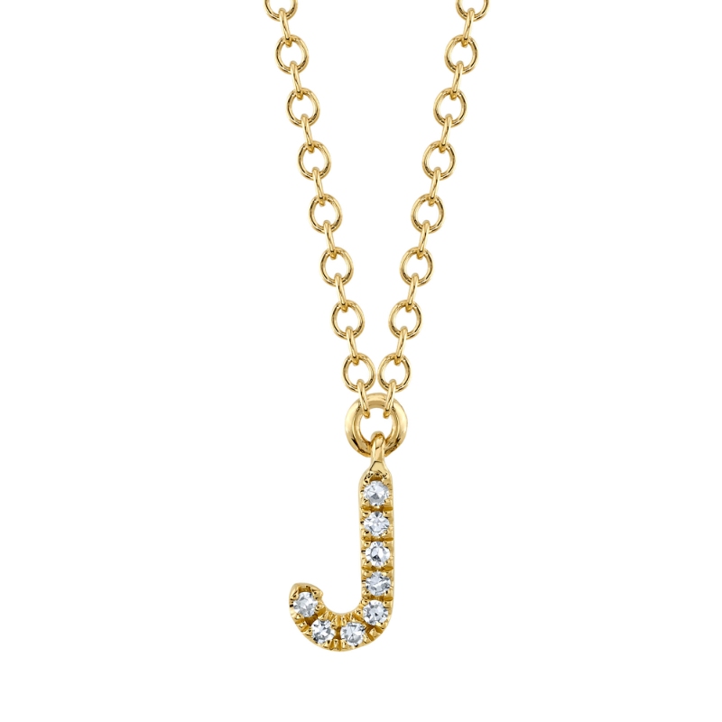 14K Yellow Gold Diamond Initial 