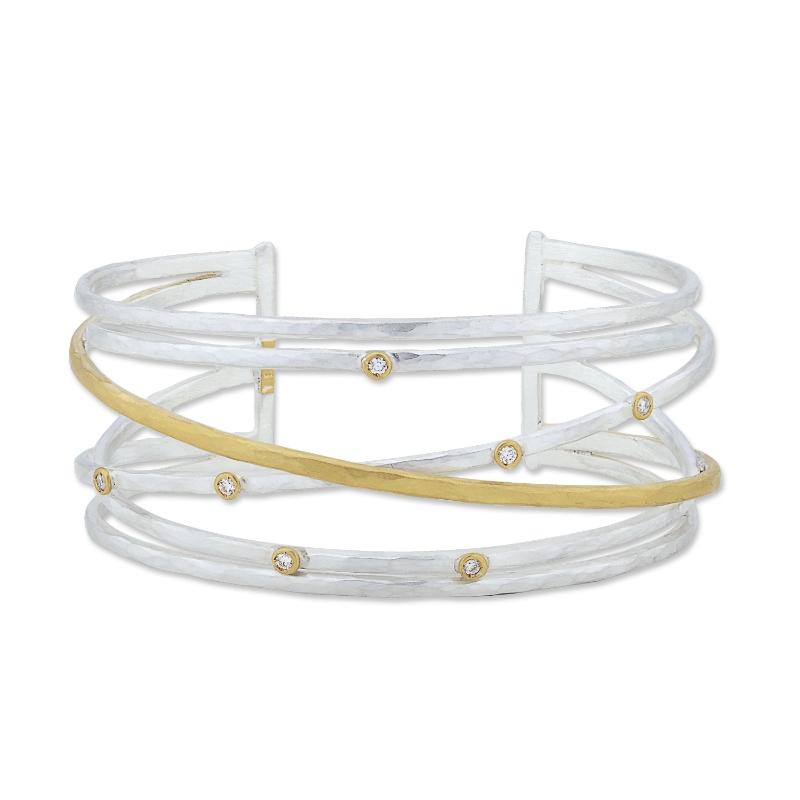 24K Sterling Silver .24D Open Cuff Bracelet